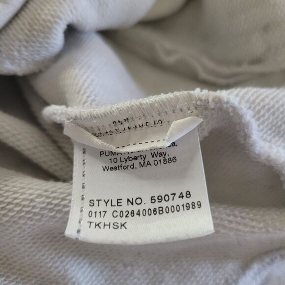 Puma Hooded Sweatshirt Gray Womens Small Zip Pockets Adjustable Hoodie - Picture 8 of 11